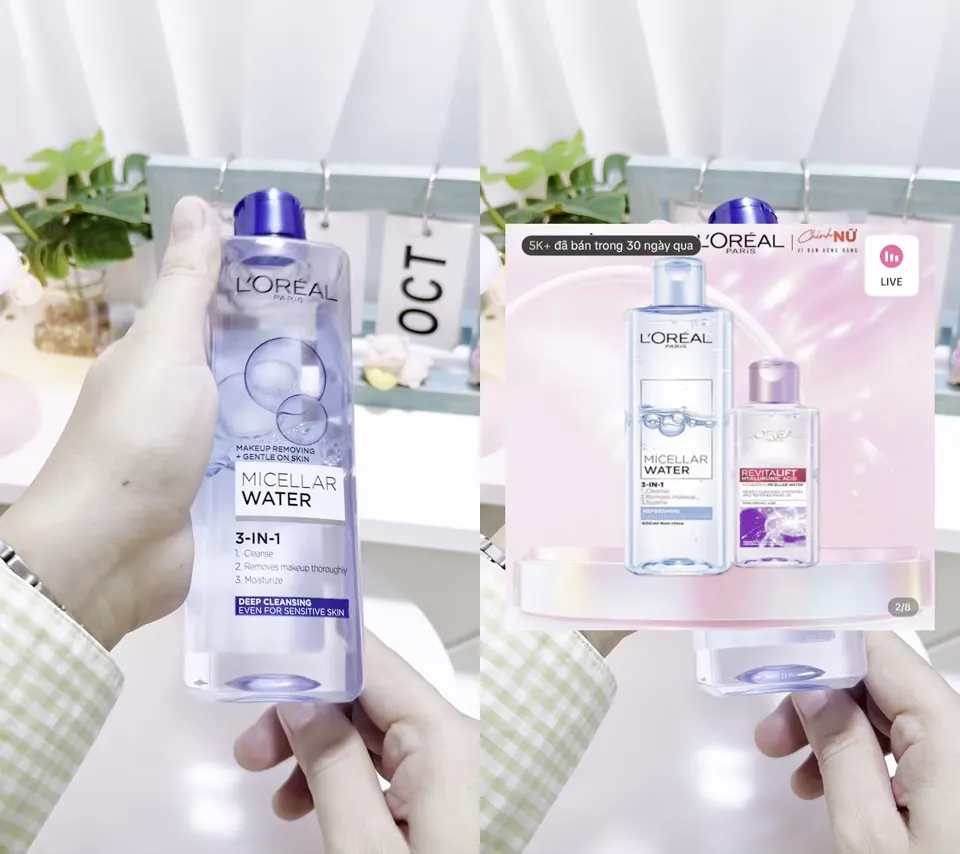 Nuoc Tay Trang Lam Sach Sau Loai Bo Bui Ban Trang Diem 3 In 1 Loreal Paris Micellar Water
