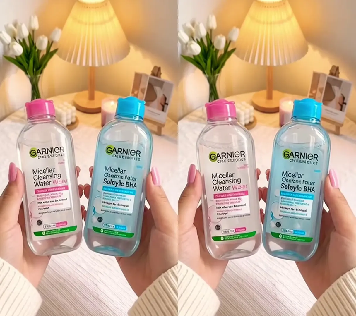 Garnier Micellar Water Pink Vs Blue Bha Comparison