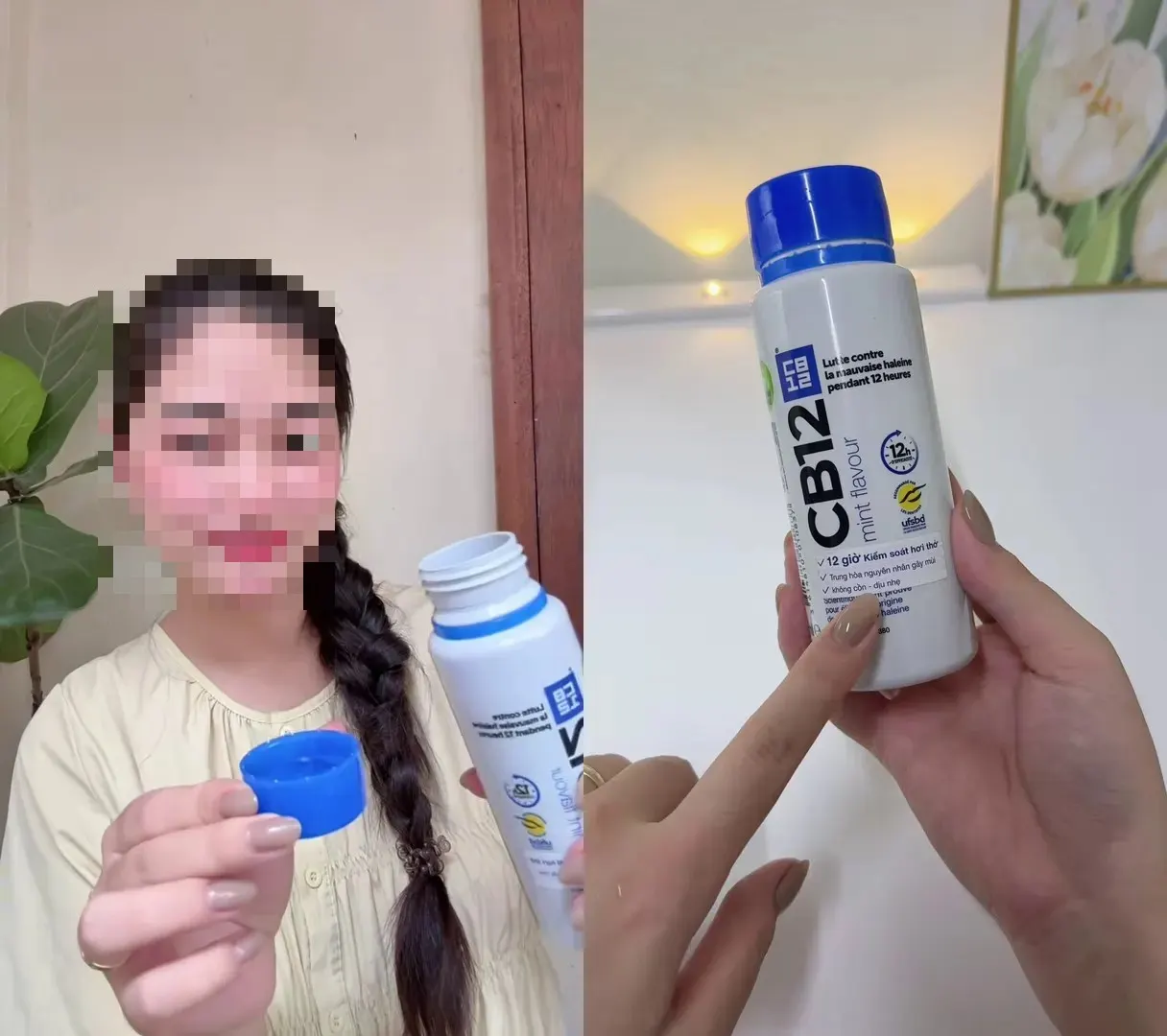 Nước Súc Miệng Kiểm Soát Hơi Thở 12H CB12 Mint Hương Bạc Hà 250ml