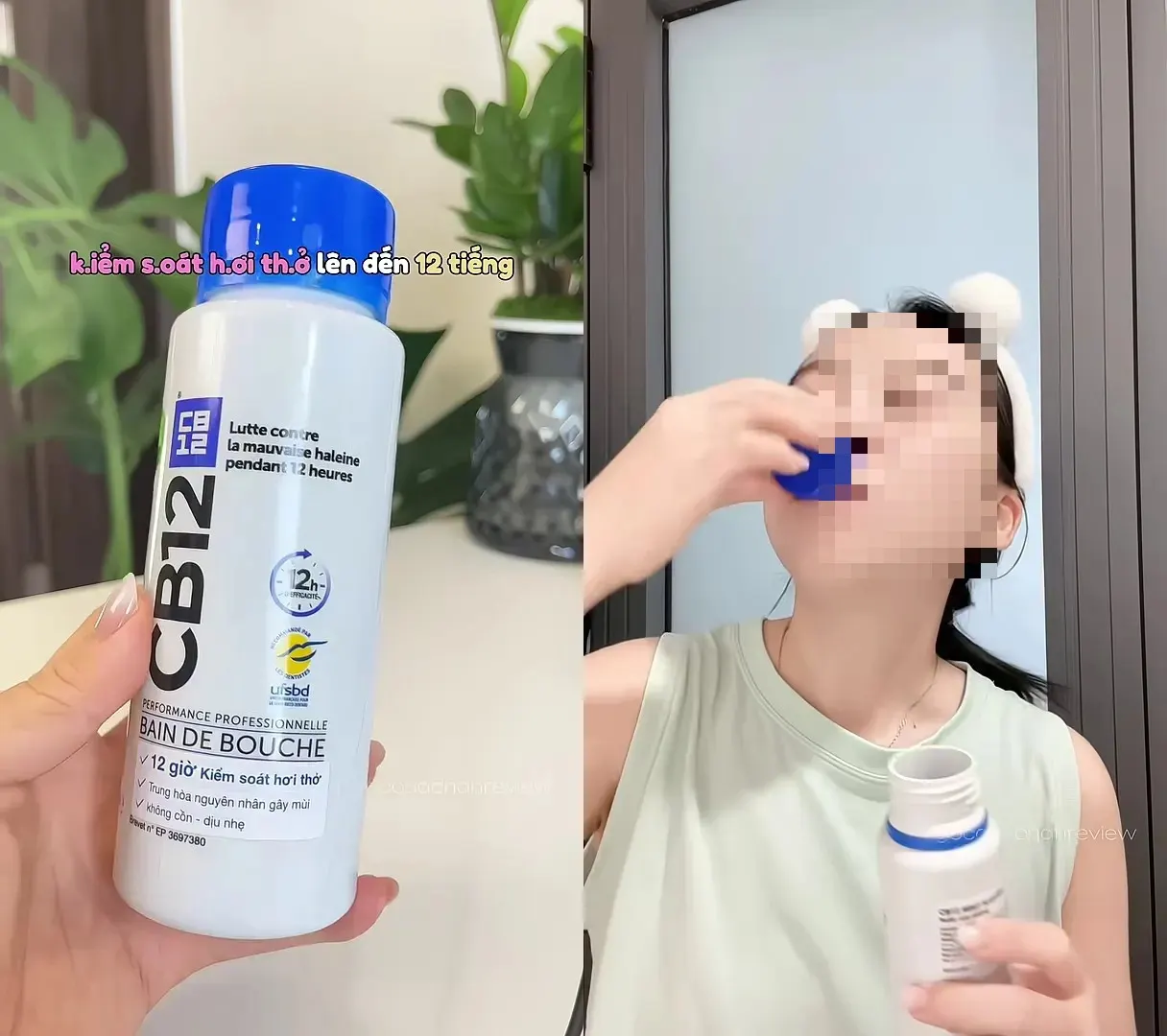Nước Súc Miệng Kiểm Soát Hơi Thở 12H CB12 Mint Hương Bạc Hà 250ml